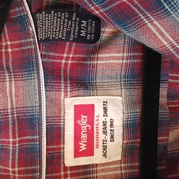 Wrangler Men's Medium Long Sleeve Flannel Button Down Like New - Picture 2 of 8